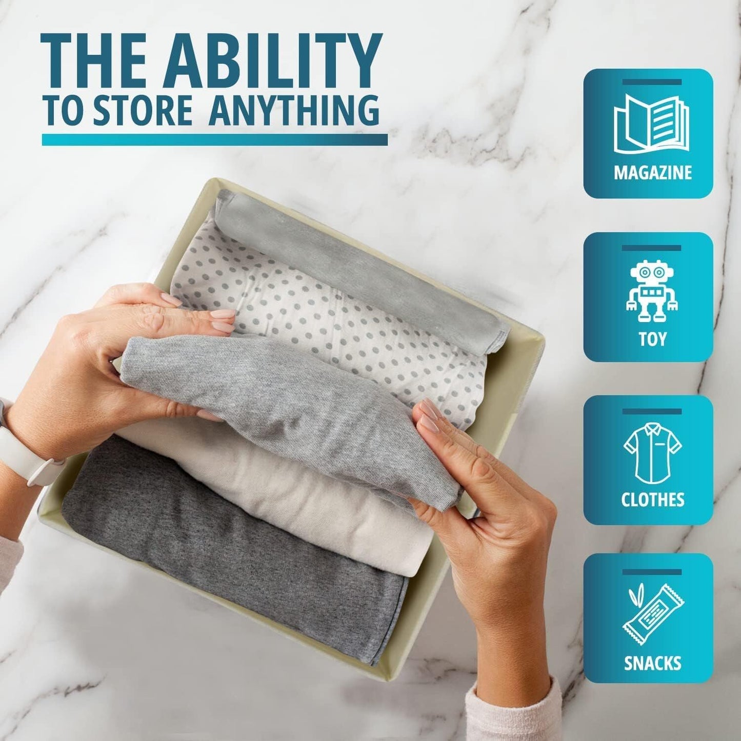 Fabric Drawer Storage Cubes – Foldable Organiser Set (Beige, 8-Pack)