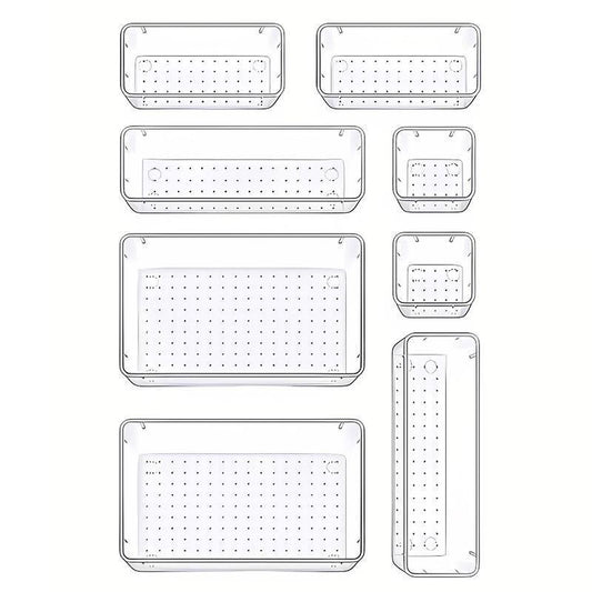 Modular Drawer Organiser Set – 13-Piece Clear Storage System